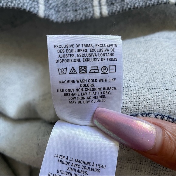 Anthropologie Maeve Dress Wrapped Textured Fitted Stripe Column Blue White S - Picture 10 of 13